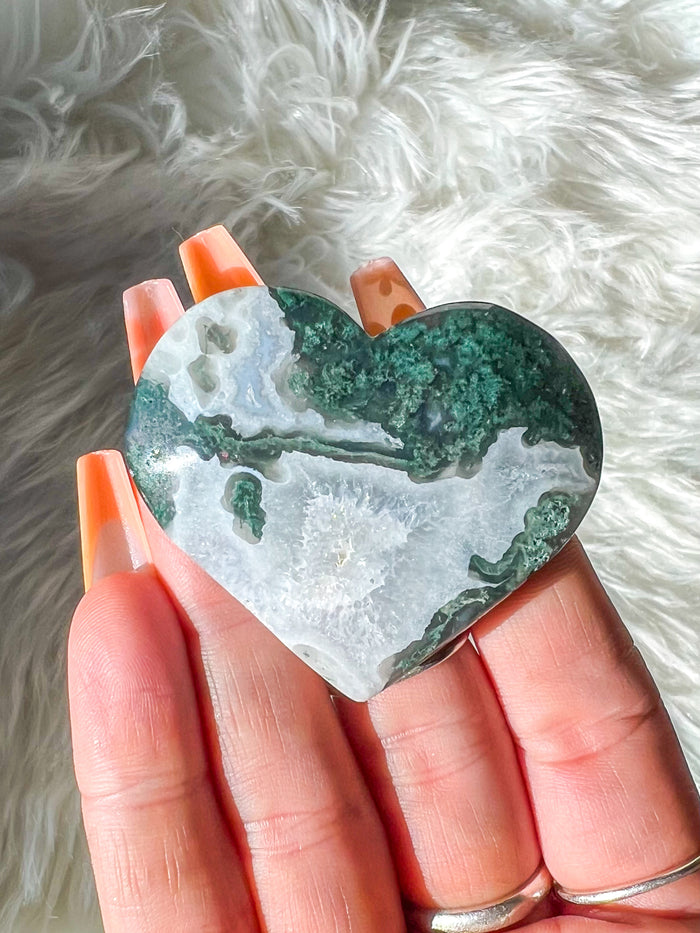 Moss Agate Heart