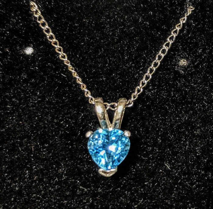 Natural Birthstone Heart Pendant, Solid Sterling Silver or Solid 14kt White or Yellow Gold, 5mm, Children's Jewelry, Fine Jewelry, Petite