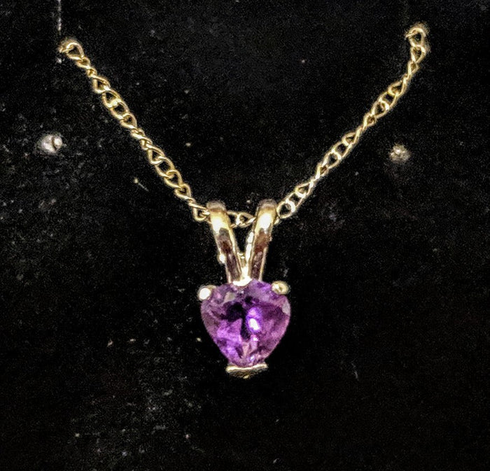 Natural Birthstone Heart Pendant, Solid Sterling Silver or Solid 14kt White or Yellow Gold, 5mm, Children's Jewelry, Fine Jewelry, Petite