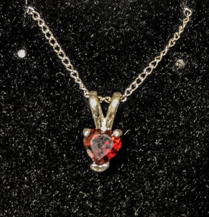 Natural Birthstone Heart Pendant, Solid Sterling Silver or Solid 14kt White or Yellow Gold, 5mm, Children's Jewelry, Fine Jewelry, Petite