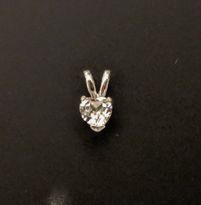Natural Birthstone Heart Pendant, Solid Sterling Silver or Solid 14kt White or Yellow Gold, 5mm, Children's Jewelry, Fine Jewelry, Petite