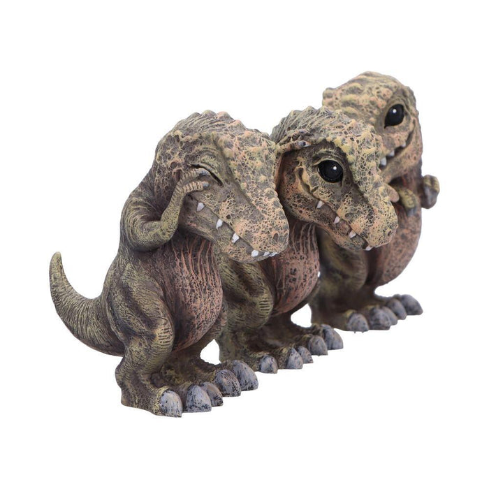 Nemesis Now 4 Inch Resin Collectible Figurine Set - Three Wise Tyrannosaurus Rex (See No, Hear No, Speak No)