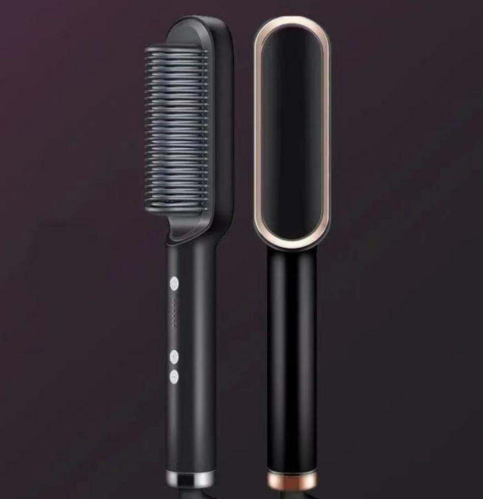 New 2 In 1 Hair Straightener Hot Comb Negative Ion Curling Tong