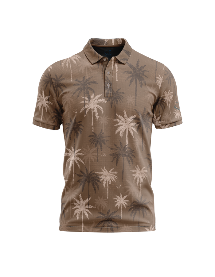 "Nucifera" Brown- OGA Men's Polo - Brown / Taupe