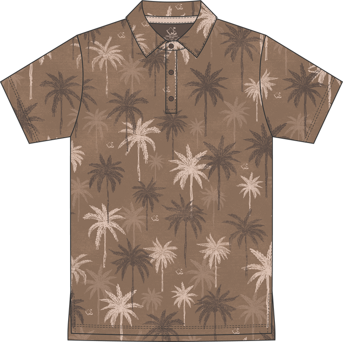 "Nucifera" Brown- OGA Men's Polo - Brown / Taupe