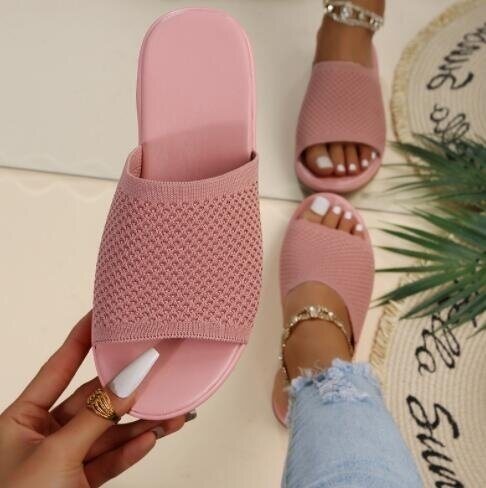Open Toe Flat Sandals – Summer Slippers for Women