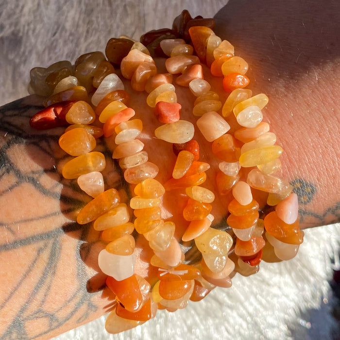 Orange Aventurine Chip Bracelet
