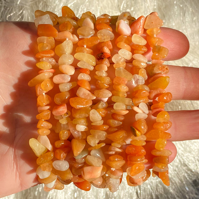 Orange Aventurine Chip Bracelet