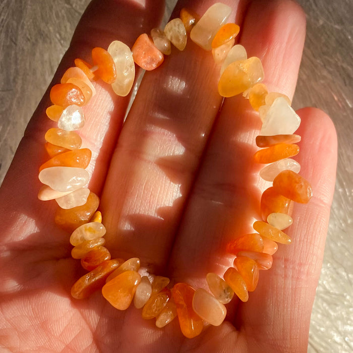 Orange Aventurine Chip Bracelet