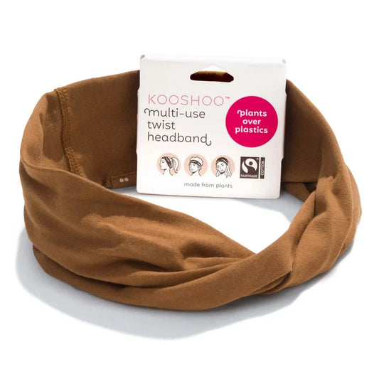 ORGANIC TWIST HEADBAND-COCOA BROWN