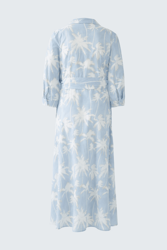 Oui 93057 Blue & White Cotton Wrap Dress - Dotique