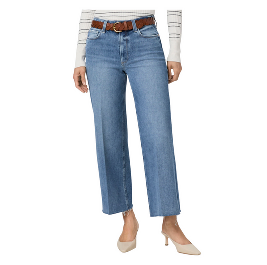 Paige Anessa Wide Leg Ankle Raw Hem in Poet