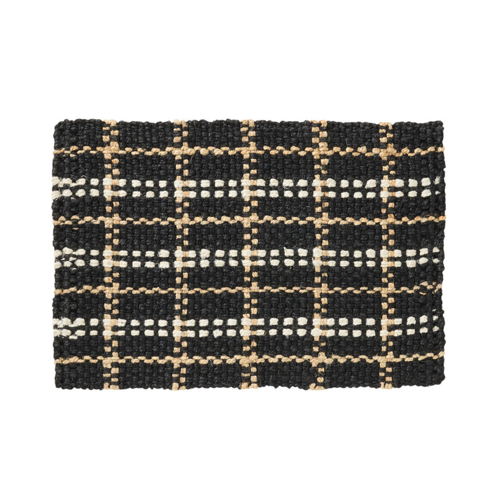 Panama Check Jute Doormat 60x90cm