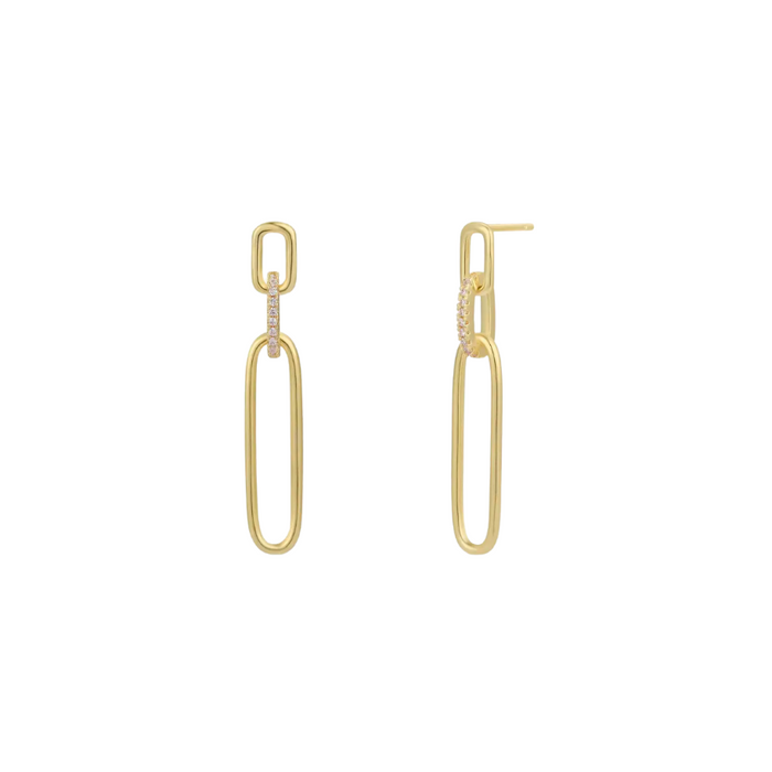 Pave Link Drop Earrings