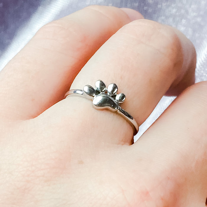 Paw 925 Sterling Silver Stackable Ring