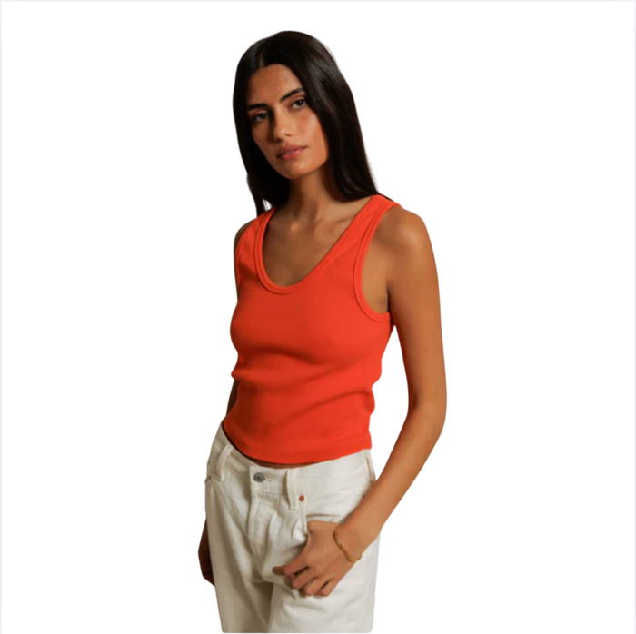 perfectwhitetee Blondie Tank in Clementine