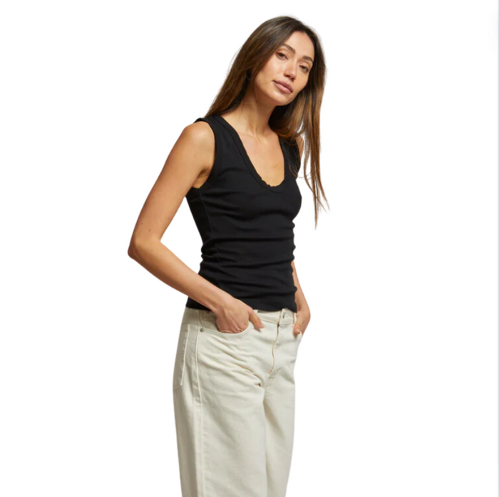 perfectwhitetee Jordan Luxe Rib U Neck Tank is
