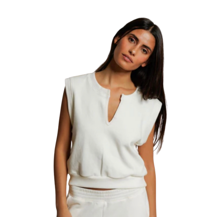 perfectwhitetee Sloane French Terry Split Top