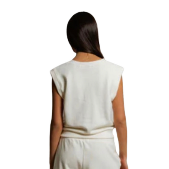 perfectwhitetee Sloane French Terry Split Top