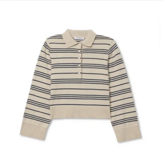 perfectwhitetee Ximena Stripe Rugby Sweater