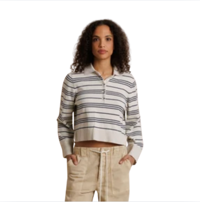 perfectwhitetee Ximena Stripe Rugby Sweater