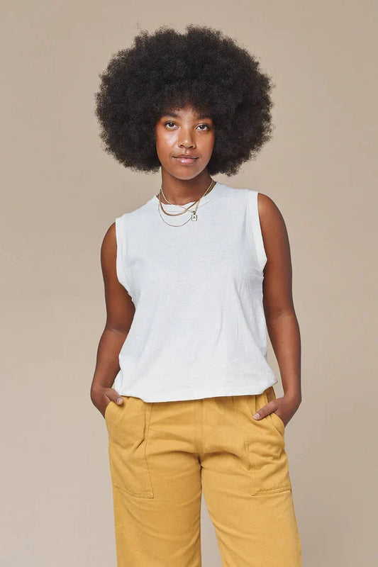 PHOENIX MUSCLE TEE-WASHED WHITE