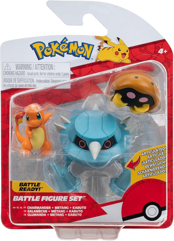 Pokémon Battle Figure 3 Pack W17 - Kabuto, Charmander & Metang