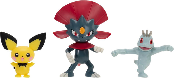 Pokémon Battle Figure 3 Pack W23 - Pichu, Machop & Weavile