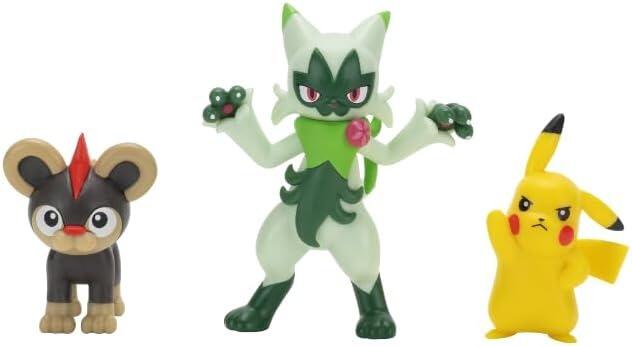 Pokémon Battle Figure 3 Pack W24 - Litleo, Pikachu & Floragato