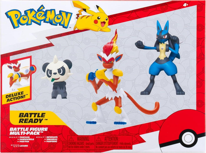Pokémon Battle Ready Figure Multipack - Pancham, Infernape & Lucario