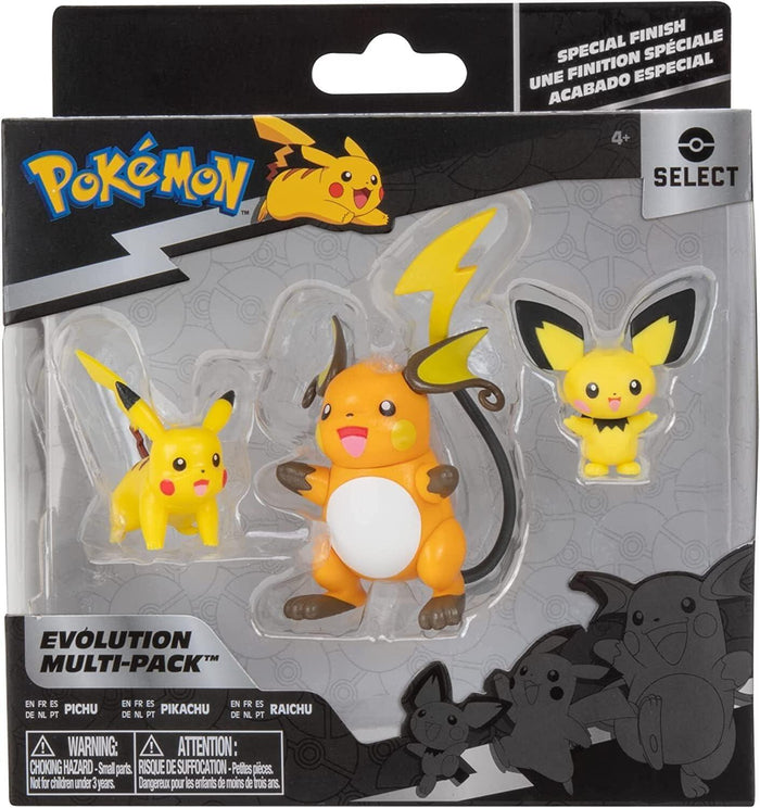 Pokémon Select Figure Evolution Multipack - Pichu, Pikachu & Raichu