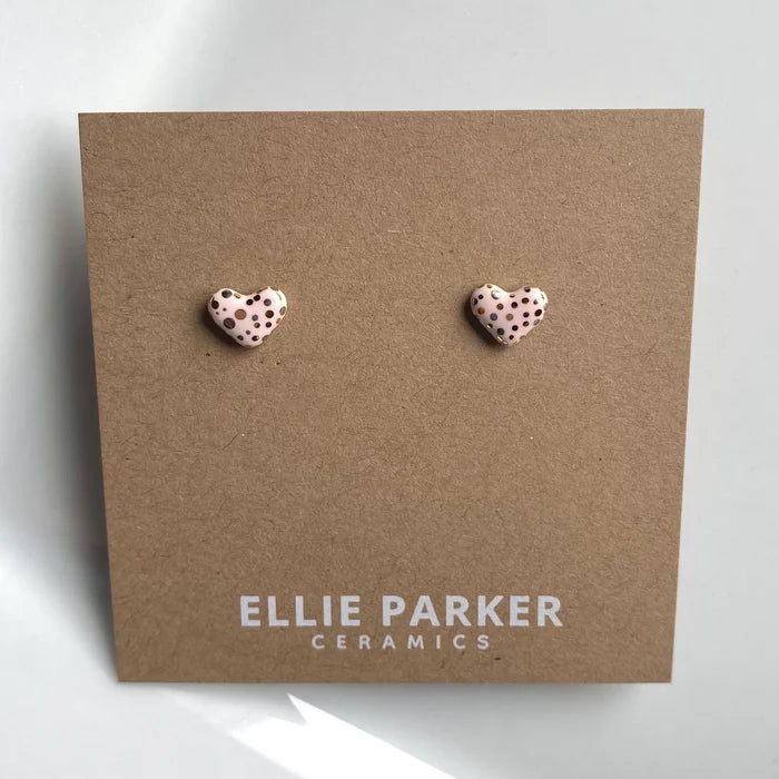 POLKA DOT HEART STUD EARRING