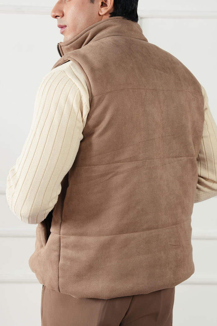 Quilted Suede Gilet (MPJ-06)