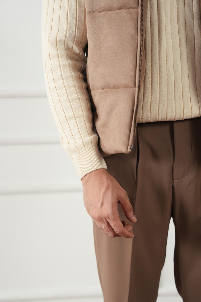 Quilted Suede Gilet (MPJ-06)