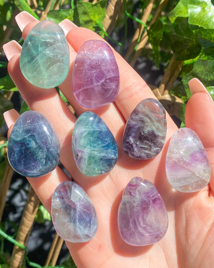 Rainbow Fluorite Teardrop Necklace
