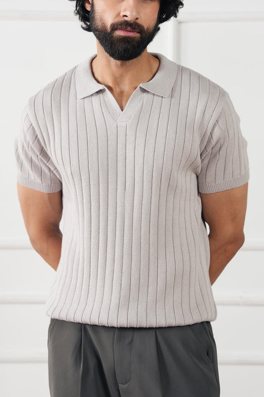 Rib Knit Polo Shirt (MKP-10)