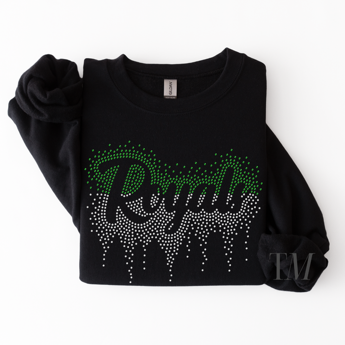 Royals Ombre Drip RHINESTONE TRANSFER