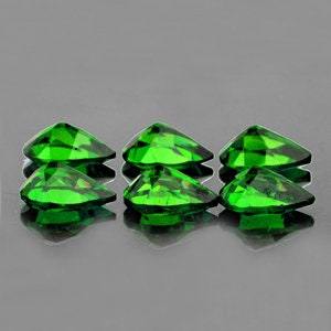 SALE!!!, Natural Genuine Russian Chrome Diopside, 7x5mm Pear Faceted, App 1ct, VVS loose stone