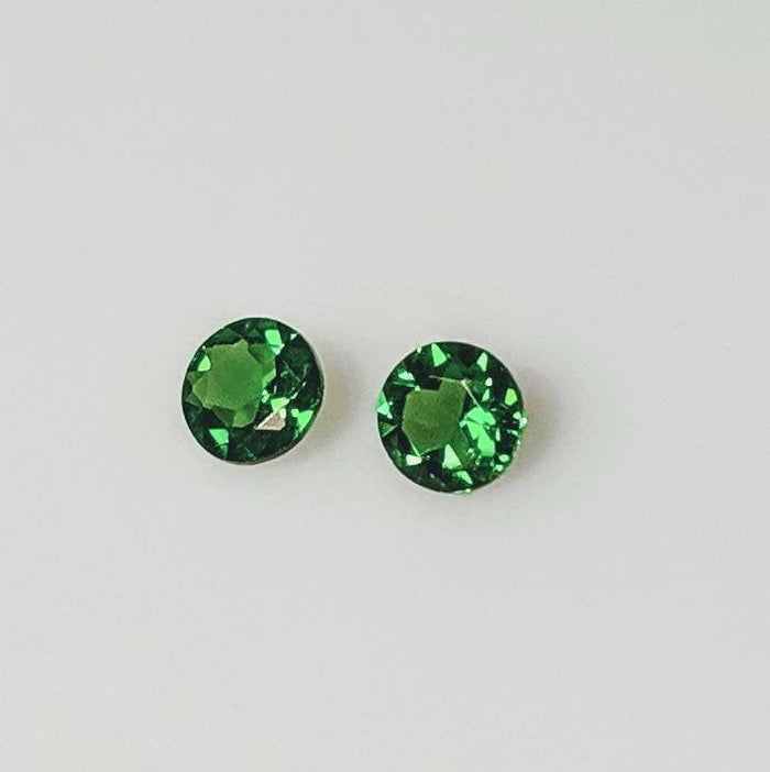 SALE!!!, Pair, Natural Genuine African Tsavorite Green Garnet, 4mm Round Faceted, VS loose stones, January Birthstone