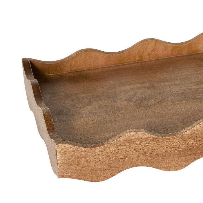 Sati Scalloped Medium Wooden Tray