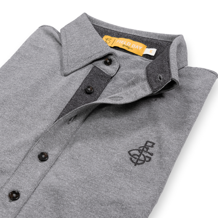 Seamus x Field Day Ford 5 Button Polo - Grey