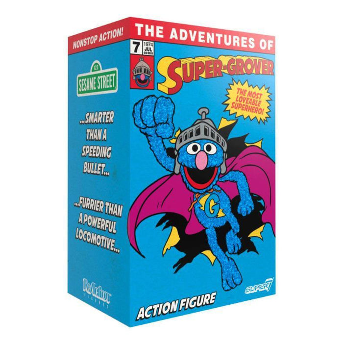 Sesame Street ReAction Action Figure - Super Grover in Box Packaging