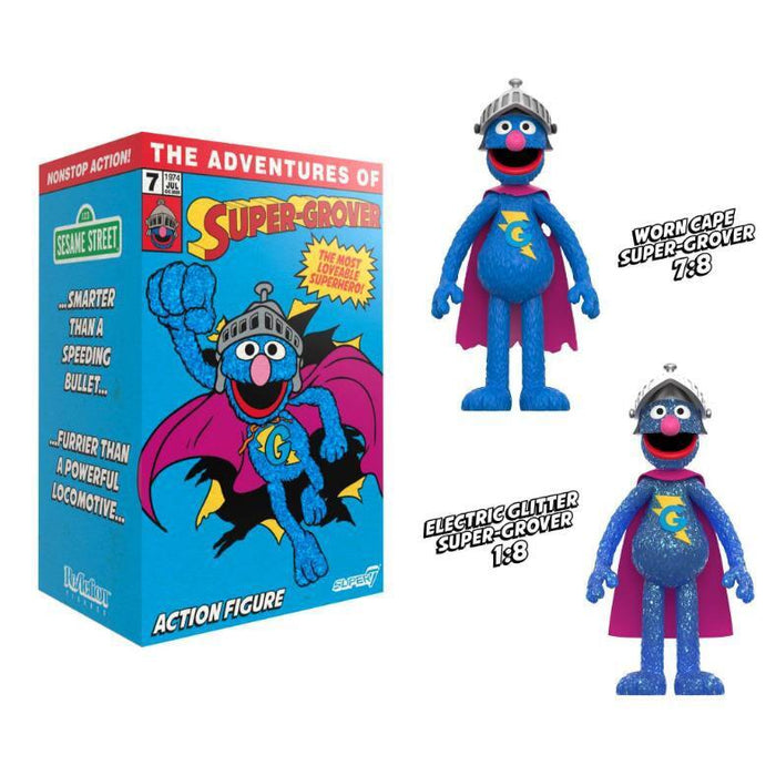 Sesame Street ReAction Action Figure - Super Grover in Box Packaging