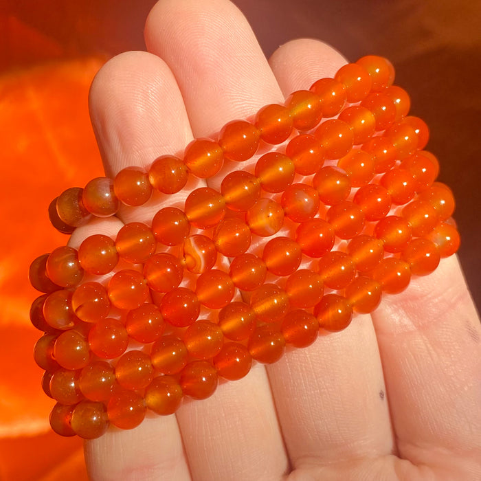 Small Carnelian Bracelet (~6in, 6mm)