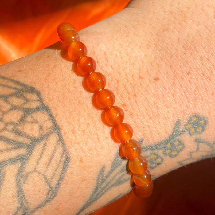 Small Carnelian Bracelet (~6in, 6mm)