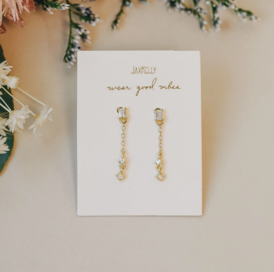 Socialite Baguette Drop Earrings