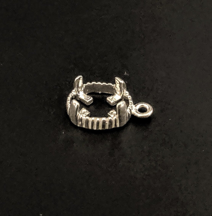 Solid Sterling Silver or 14k Gold 8x6-12x10mm Oval Triplet Cab (Cabochon) Dangle Setting, 166-657/146-657