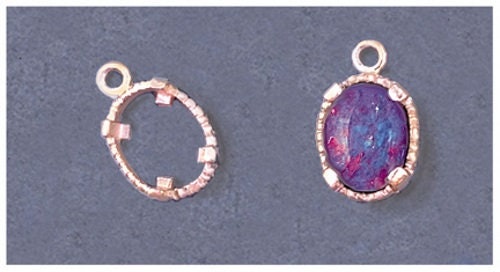 Solid Sterling Silver or 14k Gold 8x6-12x10mm Oval Triplet Cab (Cabochon) Dangle Setting, 166-657/146-657