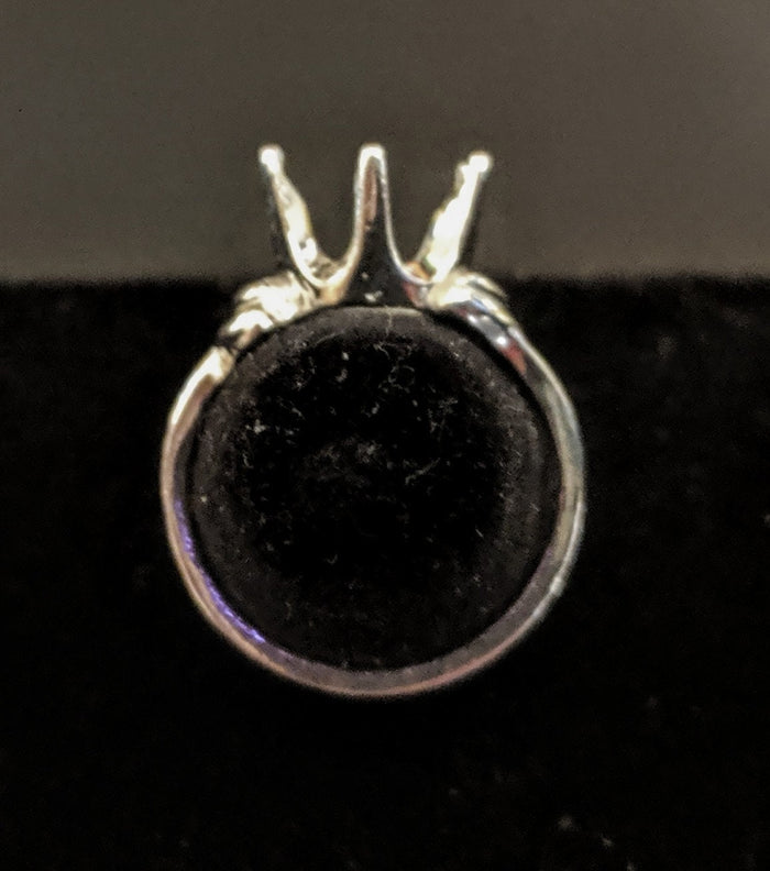 Solid Sterling Silver or 14kt Gold 10mm Round Semi-Offset Pre-Notched Fashion Blank Ring Size 7 setting 163-445/143-445