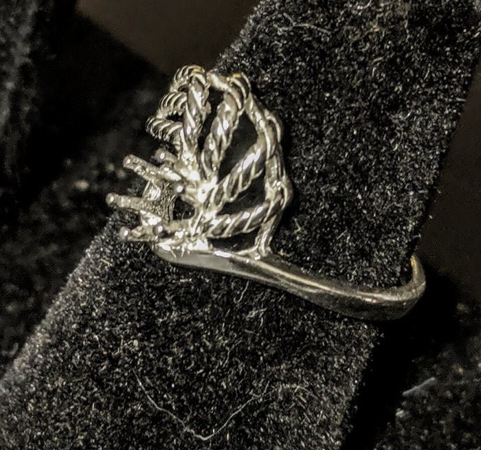 Solid Sterling Silver or 14kt Gold 4-6mm Round Ladies Rope Swirl Pre-Notched Blank Ring Size 6-8 setting 163-263/143-263